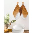 thumbnail image 2 of Orange Ombre Stripes Kitchen Dish Towels for Drying Dishes Set of 2, Farmhouse Retro Abstract Waves Art Waffle Weave Microfiber Hand Tea Bathroom Towels Quick Dry & Absorbent Towel 12x12, 2 of 7
