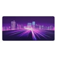 thumbnail image 2 of Leather Keyboard and Mouse Desk Mat Office Desk Accessories Protective Office Desk Decor Desk Pad Mat for Gaming, Work from Home, Office Purple City Skyline 16.5" x 35.4", 2 of 9