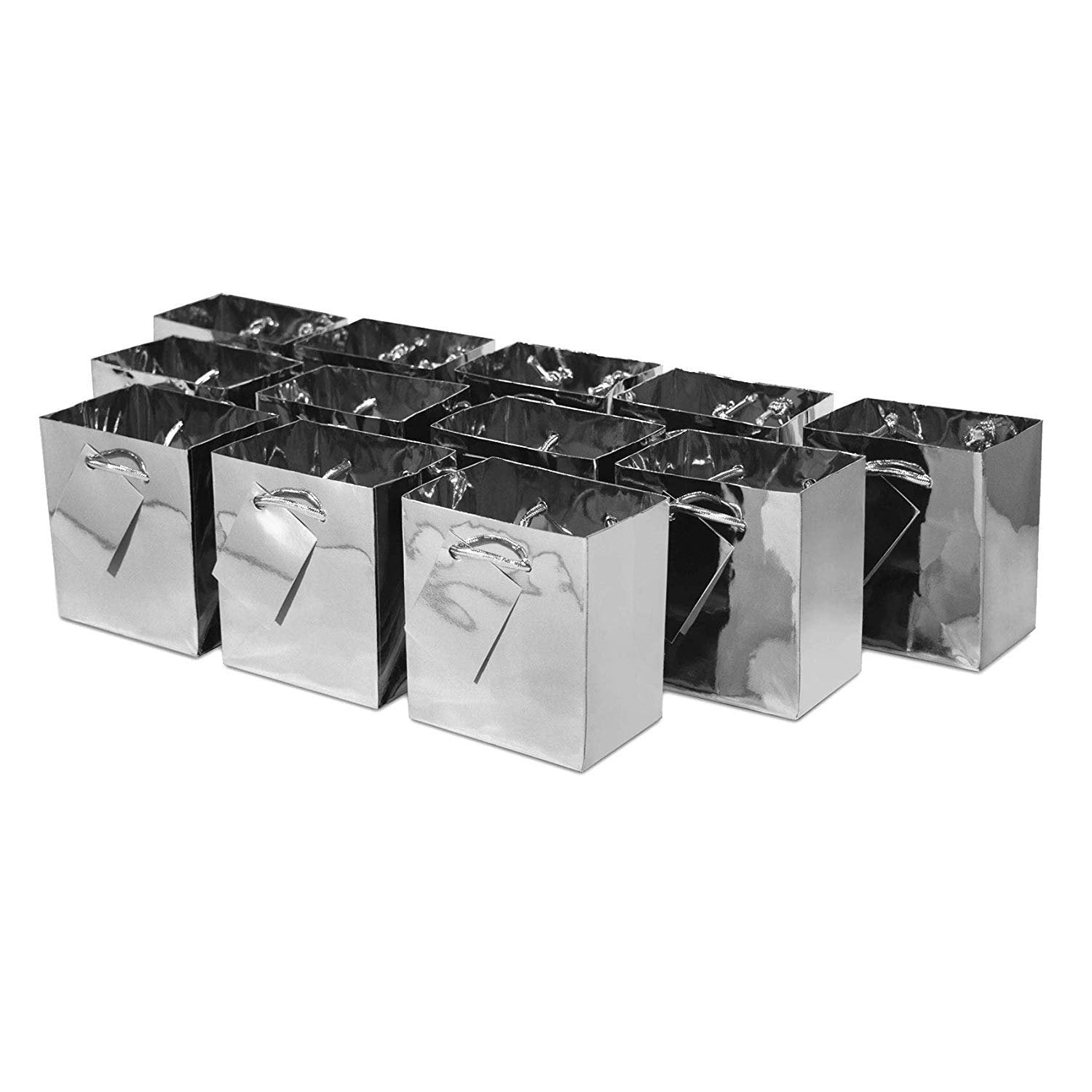silver gift bags with handles