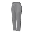 thumbnail image 2 of Bovemsi Casual Pants for Women Fashion Solid Color Cotton Flax Elastic Long Beach Leisure Trousers Linen with Pockets, 2 of 6