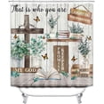 thumbnail image 2 of 4PCS/Set Rustic Daisy Shower Curtain Sets, Waterproof Fabric Bath Curtain, Vintage Farm Floral on Rustic Panel Wood Board Bathroom Decor, Non-Slip Bathroom Mat Bath Mat Toilet Rug, Horseshoe, 2 of 7