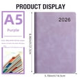 thumbnail image 5 of WUXIAB 2026 A5 Yearly Planner,Weekly Monthly Yearly Calendar Book,Bound Home School Planner,No-Bleed Thick Paper Planner,Leather Hardcover Agenda Planner,Durable Productivity-Focused Planner Purple, 5 of 9