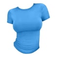 thumbnail image 4 of T-Shirt à Manches Courtes pour Femmes Liquidation Chemises Mélangeuses pour Femmes T-Shirt Court pour Femmes Chandail d'Été pour Filles Haut à Col Rond Fin pour Femmes Mode Manches Courtes, 4 of 7