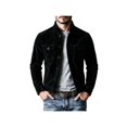 thumbnail image 3 of Zynoxe Mens Corduroy Jacket with Chest Pockets Classic Stand Collar Zip‑Up Jacket Warm Long Sleeve Casual Jackets Retro Solid Color Workwear Jacket for Men Black XL, 3 of 10