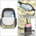 thumbnail image 4 of Yellow Pioneer Flower Pattern 17" Waterproof Oxford School Backpacks for Teens, S-Shape Padded Straps, for School, Travel, Hiking, Camping, 4 of 5