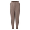thumbnail image 3 of Gibobby pantalones de mujer de mezclilla Pantalones de chándal inferiores para mujer con bolsillos Pantalones de chándal holgados casuales de vellón (Marrón, XL), 3 of 5