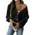 thumbnail image 2 of Women'S Cardigan Sweaters 2025 Fall Open Front Oversized Button V Neck Loose Soft Knit Outwear, 2 of 8