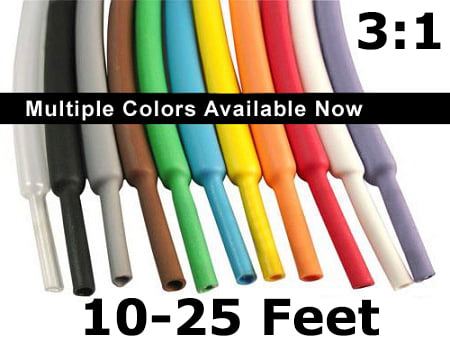 3:1 dual-wall tube 1/4" ID all 7 colors 10ft each custom listing 