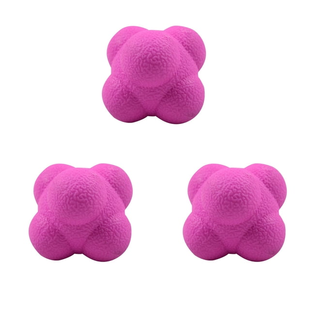Soidarity Pelota de entrenamiento Hexagonal de 3 uds., pelota de reacción divertida para exteriores, pelota de silicona para coordinación de agilidad, Gimnasios en casa rosado Soidarity HW4311-06