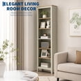 thumbnail image 5 of TacleeKii 6-Tier Bookshelf, Freestanding Bookcase with Open Shelves and Anti-Tip Design, Light Green & Wood Color, 5 of 9