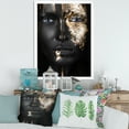 thumbnail image 3 of Designart 'Portrait of A African American Girl with Gold Makeup' Modern Framed Art Print, 3 of 4