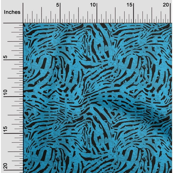 oneOone Cotton Cambric Medium Blue Fabric Animal Skin Fabric For Sewing Printed Craft Fabric By The Yard 42 Inch Wide-987