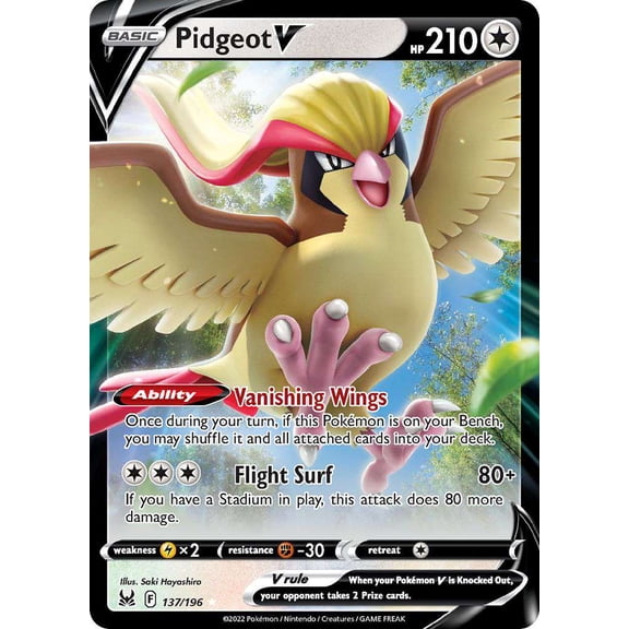 Pokemon Lost Origin Ultra Rare Pidgeot V #137