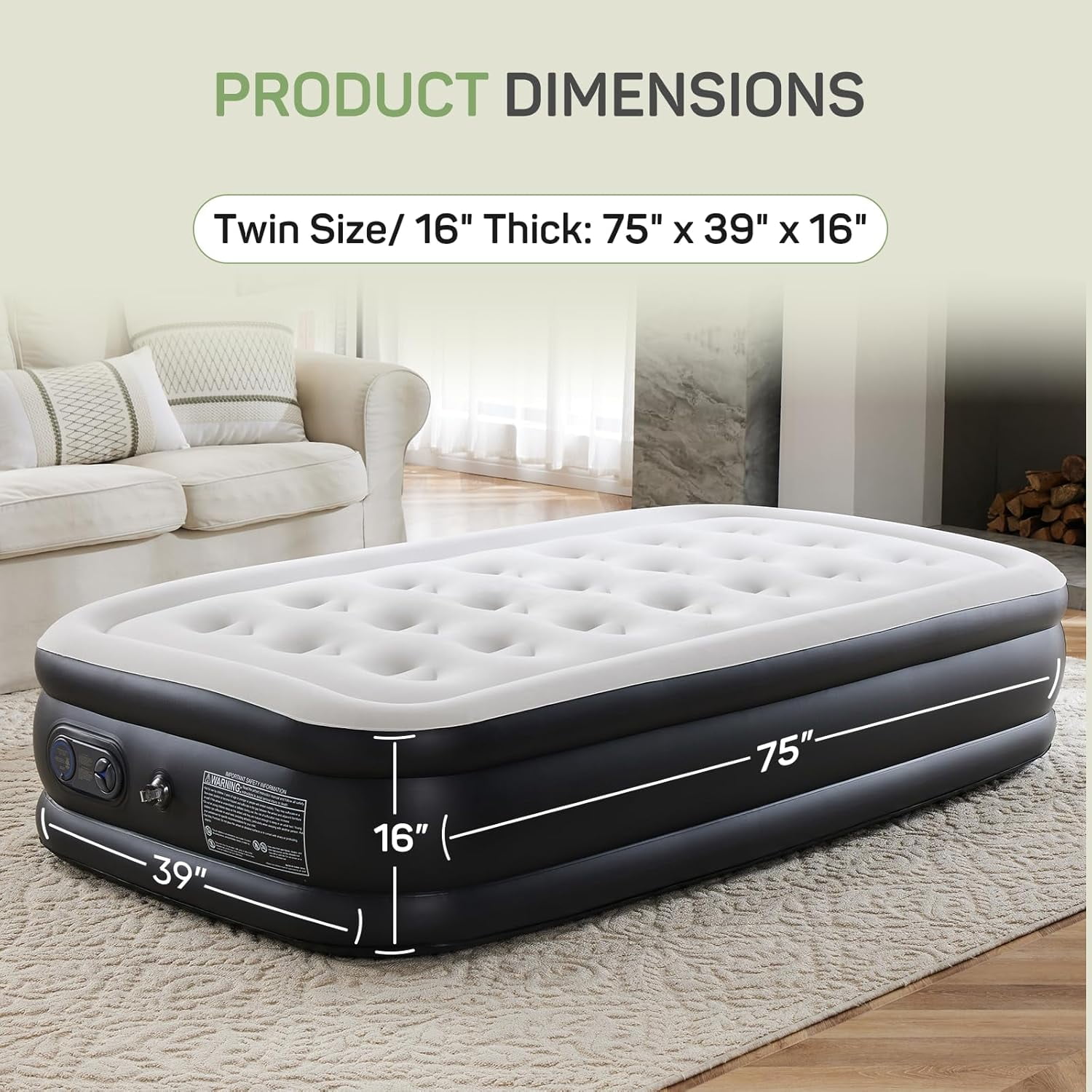 Bigleap Air Mattress Queen with Built in Pump, 18-Inch Raised Inflatable Blow up Camping Bed