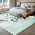 thumbnail image 5 of Turquoise Flowers Large Area Rugs for Bedroom Living Room, Soft Non Slip Carpet Bedside Rug, Farmhouse Gradient Floral Plants Rectangular Floor Cover Kitchen Accent Rug 5'x7' for Dining Room/Office, 5 of 9