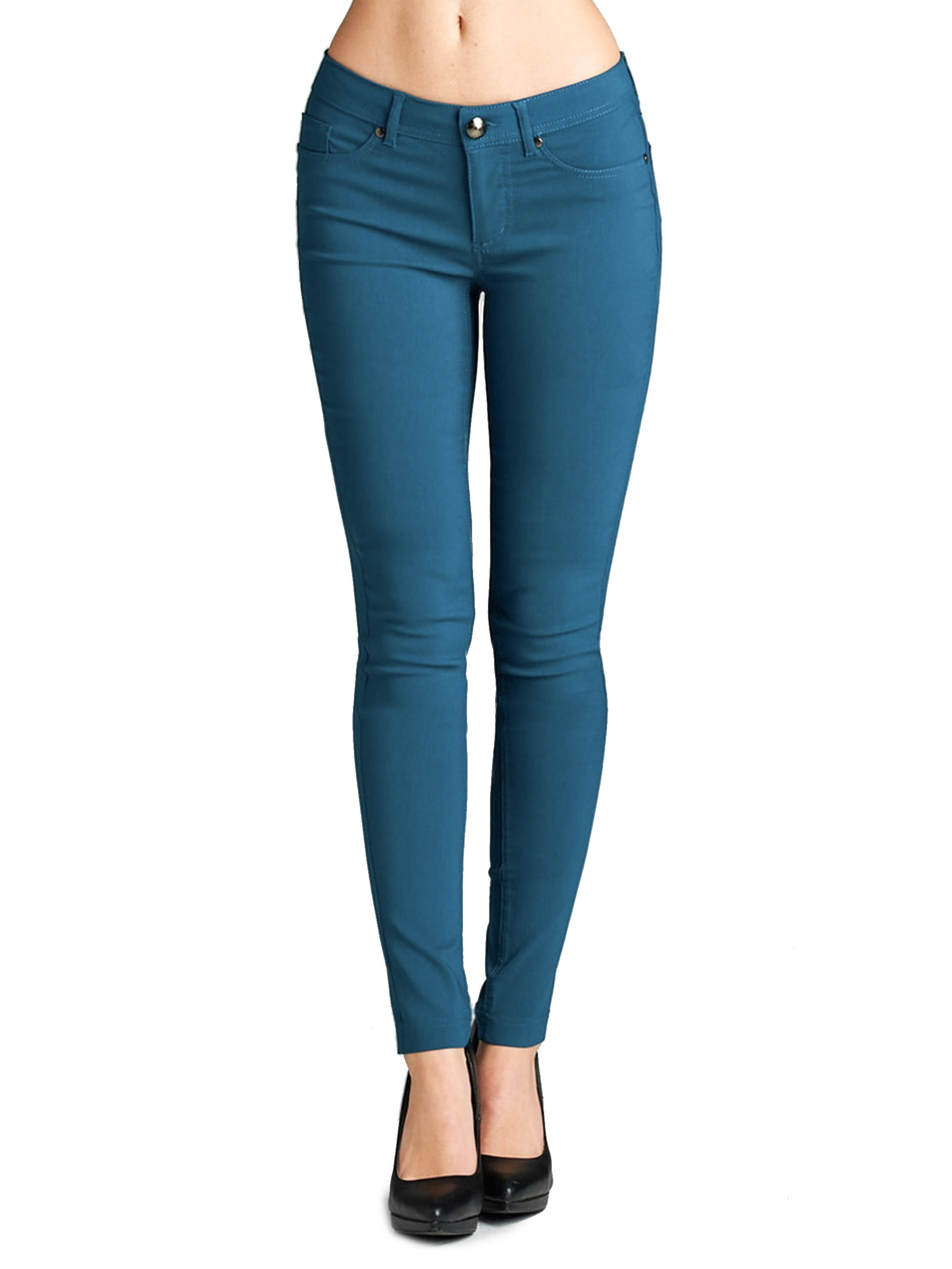 Women's Basic Stretch Spandex Solid Color Comfy Skinny Jeggings Pants ...