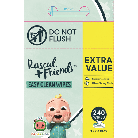Rascal + Friends Easy Clean Baby Wipes, 240 Count (Select for More Options)