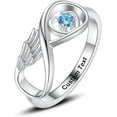 thumbnail image 2 of Angel Wing Cremation Ring for Women - Birthstone Infinity Wing Urn Rings Memorial Jewelry Human Pet Ash Holder Memorial Urn Ring, 2 of 5