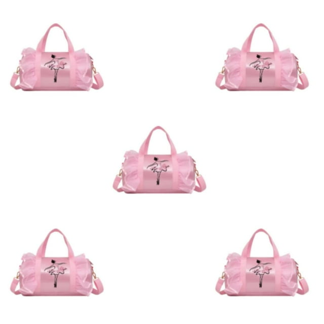 kurtrusly Durable Costume Vêtements Chaussures Robe Sac à Main pour Rangement Pratique de Danse Rose long Fil 5ensemble