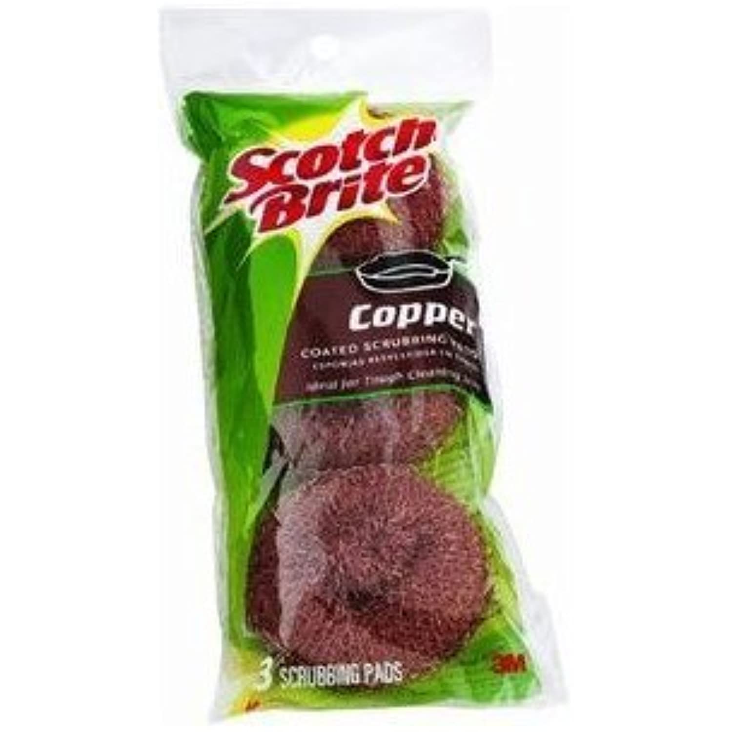 Scotch Brite 213C ScotchBrite Copper Coated Scouring Pads 3 Count