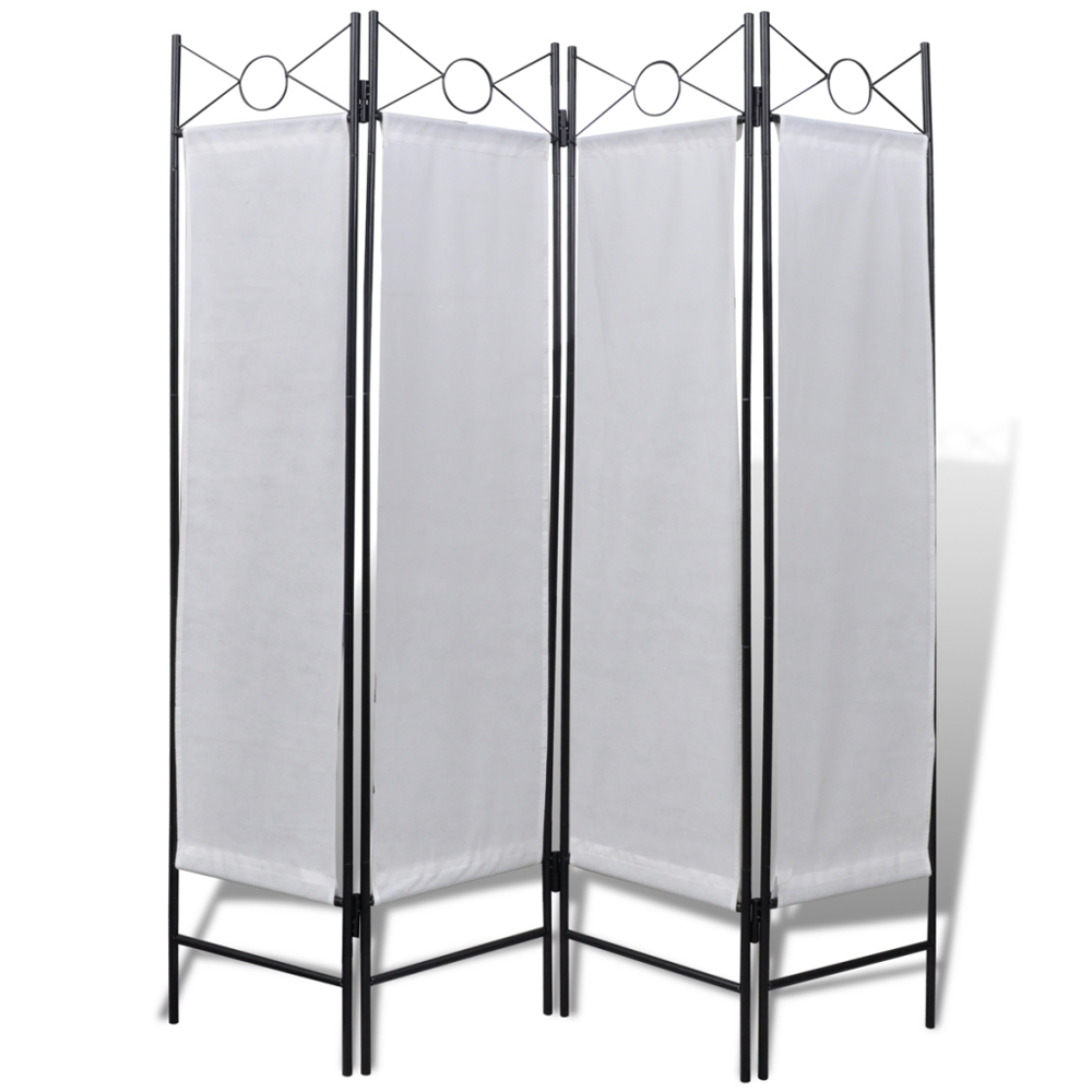 Anself 4Panel Room Divider Privacy Folding Screen White 5' 3" x 5' 11