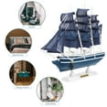 thumbnail image 2 of Zoyueyie Wooden Sailboat Model Wooden Sailing Ship Model Nautical Sailboat Decor Figurine Desktop Ornament Home Decor Ocean Theme Party Decor, 2 of 10