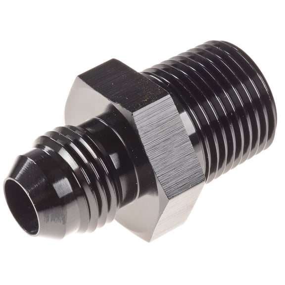 JEGS AN to NPT Straight Adapter Fitting [-6 AN Male to 3/8 in. NPT Male, Black]