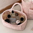 thumbnail image 6 of Yucurem Boho Fabric Storage Basket with Handles, Portable Quilted Baskets for Storages, Foldable Floral Laundry Organizer Bin for Home Picnic Shopping Travel, 8.86"x4.92"x4.92", 6 of 7