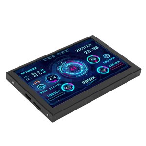 PC CPU Moniteur de données, commutation verticale horizontale Mini ITX PC Case Moniror Thèmes sélectionnables Luminosité Regulable Économie d'énergie pour la maison
