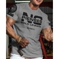 thumbnail image 2 of NO PIENSES, SOLO LEVANTA Workout Gym T-Shirt Funny Gym Shirt for Men Training Gym T-Shirt Gym Wear Strength, Heather Grey with Sleeve Logo, X-Large, 2 of 5
