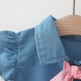 thumbnail image 4 of Yievot Toddler Baby Girl Denim Dress Set with Hat Cute Print Short Sleeve Mesh Ruffle Bow Dress For 6 Months-3 Years Kids Girls 2024 Baby Girl Dress Clothes on Clearance, 4 of 7