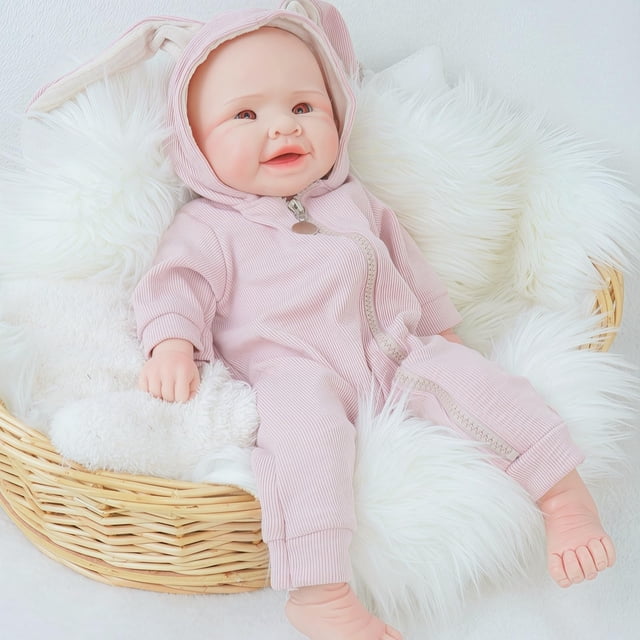 Muñeca Reborn GiggleBabble de silicona para todo el cuerpo, 43 cm, niña
