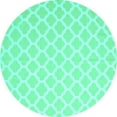 thumbnail image 1 of Ahgly Company Indoor Round Trellis Turquoise Blue Modern Area Rugs, 3' Round, 1 of 4