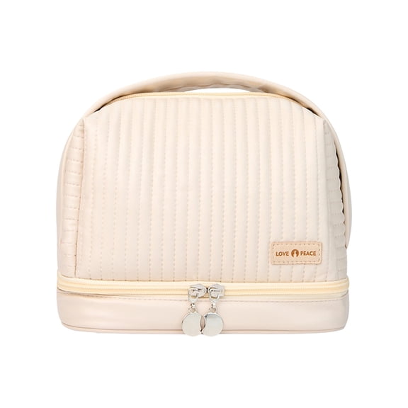 Travel Makeup Organizer Bag Large Capacity PU Leather Cosmetic Storage Pouch For Women