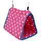thumbnail image 4 of Hamaca colgante triangular de franela, plegable, portátil y cómoda, con ganchos para loros, hámsteres y ardillas (rosa), 4 of 14