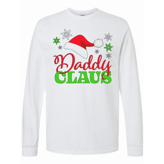 Inktastic Daddy Claus with Christmas Santa Hat and Snowflakes Long Sleeve T-Shirt