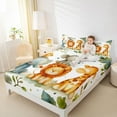 thumbnail image 4 of Castle Fairy Cartoon Lion Elephant Giraffe Twin Sheet Sets,Botanical Leaves Bedding, 4 of 7