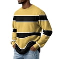 thumbnail image 4 of OIOLOYJM Waffle T Shirts for Men Casual Solid Color Long Sleeve Knit Shirts Crewneck Basic Pullover Tops Summer Business Outfits Yellow S, 4 of 4