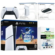 Sony PlayStation 5 Astro Bot Slim Digital Bundle with Disc Drive, Vertical Stand, and MightySkins Game Collection Services