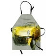 thumbnail image 1 of Car Apron Retro Style Classic 50s 60s Cuban American Watercolor Big Cosy Car Print Picture, Unisex Kitchen Bib Apron with Adjustable Neck for Cooking Baking Gardening, Sage Green Yellow, by Ambesonne, 1 of 3