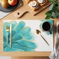 thumbnail image 2 of Teal Gold Flower Placemats Set of 12, Green Gradient Vintage Abstract Line Non-Slip Place Mats Washable Table Mats for Kitchen Dining Table Decorations Indoor/Outdoor, 2 of 9