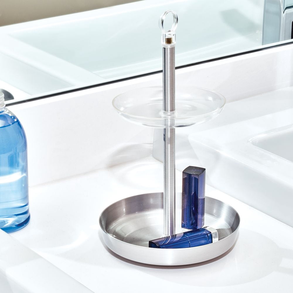 Idesign Austin 2 Tier Vanity Tray Brushed Walmart Com Walmart Com