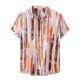 thumbnail image 1 of Camisas s Para Hombre De Vestir Camisa Casual Top de hombres Camisa de impresión de manga corta de manga corta Gire single respirated Camisas de cuello de abajo Fashion Button Top (Orange, M), 1 of 6