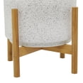 thumbnail image 4 of DecMode 12", 11", 10"H White Ceramic Planter with Removable Wood Stand (3 Count), 4 of 9