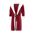 thumbnail image 4 of 2023 Fleece Bathrobe Women Soft Dressing Gown Hooded Fluffy Towling Bath Robe-1, 4 of 5