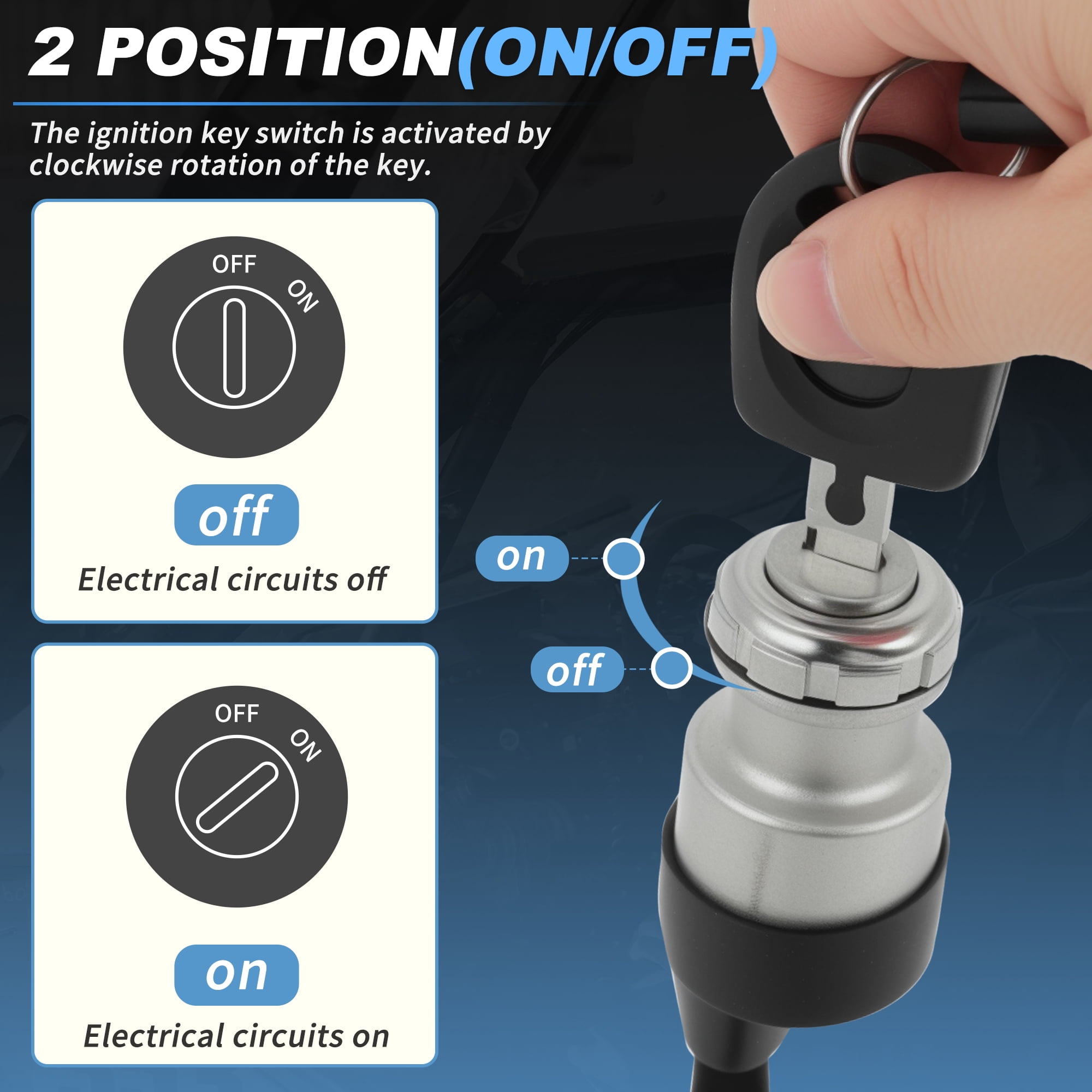 Unique Bargains Ignition Starter Switch Assembly for Edison Advanced EV 48V Golf Carts