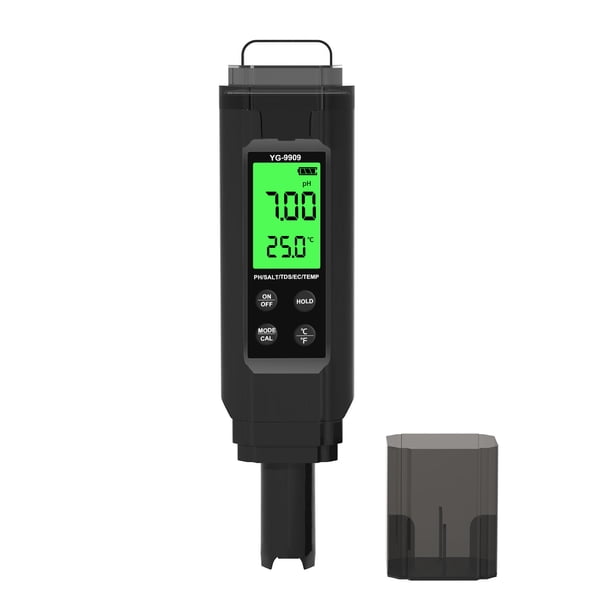 EC 5In1 Probador de del Agua Ph Sal Total Sólido DISULELTO MEDIDOR DE PRUEBA DE TEMPERATA EC Probador multifuncional de Maricultura para Agua para Beber Acuario