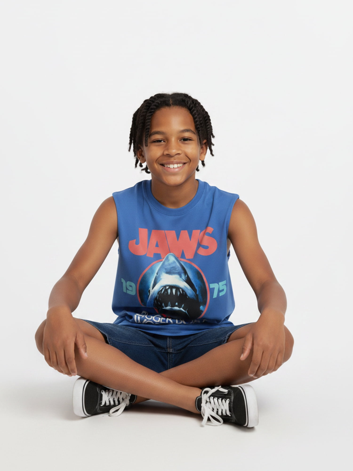 Jaws, Boys' Graphic Muscle Tank Top, Sizes 4-18