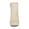 thumbnail image 2 of Unique Bargains Bottines à Talon Bloc Bout Rond pour Femmes avec Fermeture Éclair Beige US 7, 2 of 7
