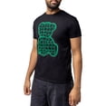 thumbnail image 3 of HEADS OR TAILS Mens Rhinestone Tee Green Pattern Outline Bear, Black, M, 3 of 4